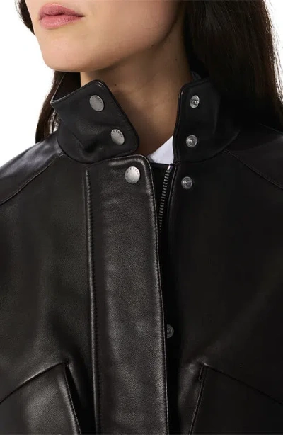 Rag & Bone Aria Leather Bomber Jacket In Black