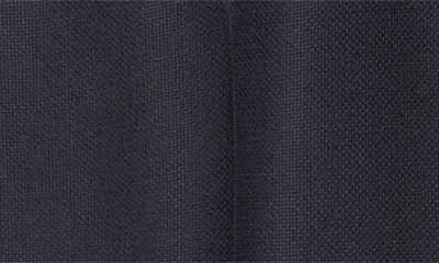Thom Sweeney Flat Front Wool Hopsack Pants In Blue