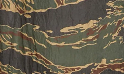 Diesel Cargo Pants In Camo-print Nylon In Green