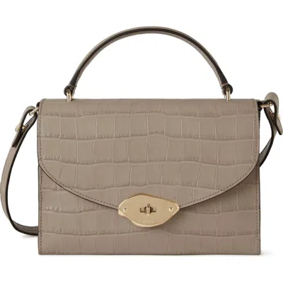Mulberry Lana Croc Embossed Leather Top Handle Bag