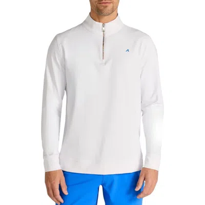 Redvanly Sevres Quarter Zip Golf Pullover In White