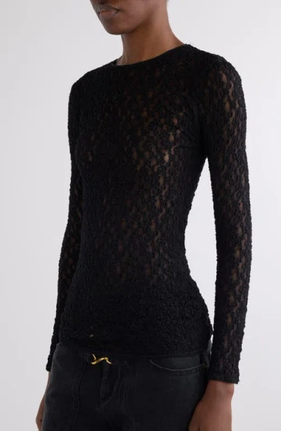 Isabel Marant Gaella Stretch Lace Top In Black
