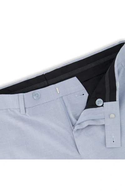 Victor Emmanuel Vince Flat Front Texture Stretch Dress Pants In Blue