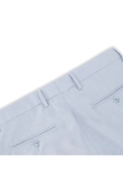 Victor Emmanuel Vince Flat Front Texture Stretch Dress Pants In Blue