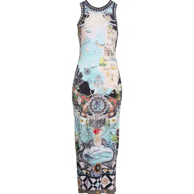 Camilla Folk Afloat Jersey Tank Dress In Blue
