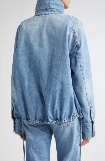 Brandon Maxwell The Harper Balloon Denim Jacket In Blue