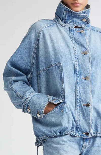 Brandon Maxwell The Harper Balloon Denim Jacket In Blue