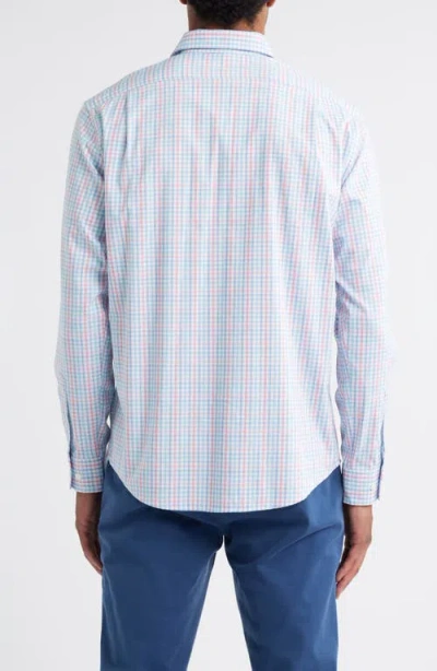 Johnnie-o Han Check Performance Button-up Shirt In Blue