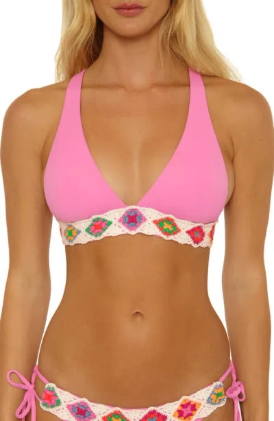 Isabella Rose 1969 Halter Triangle Swim Top In Pink