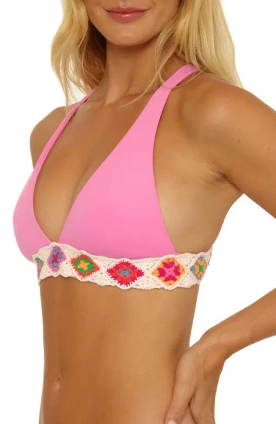 Isabella Rose 1969 Halter Triangle Swim Top In Pink