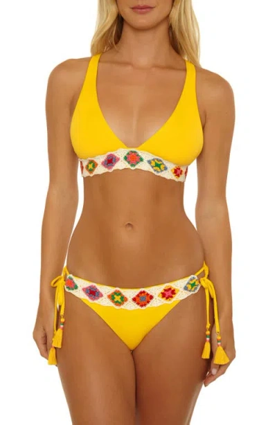 Isabella Rose 1969 Halter Triangle Swim Top In Yellow