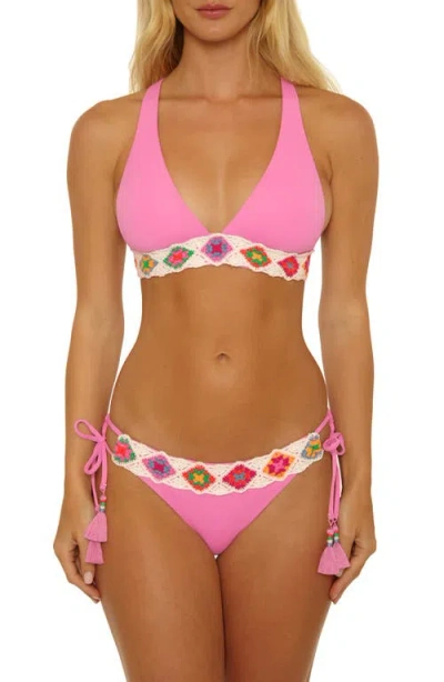 Isabella Rose 1969 Halter Triangle Swim Top In Pink