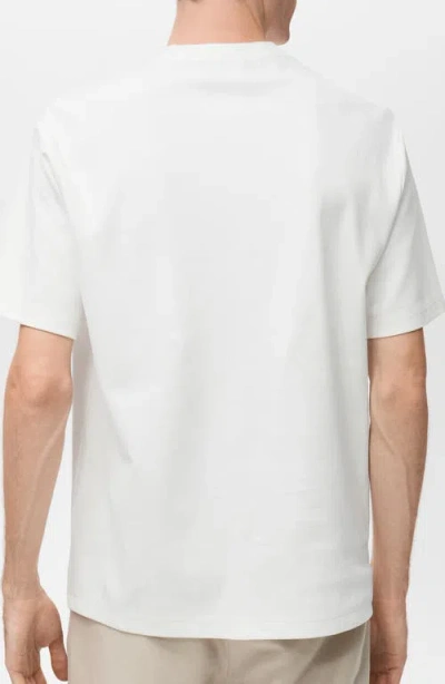 Mango Short Sleeve Cotton Crewneck Sweater In White