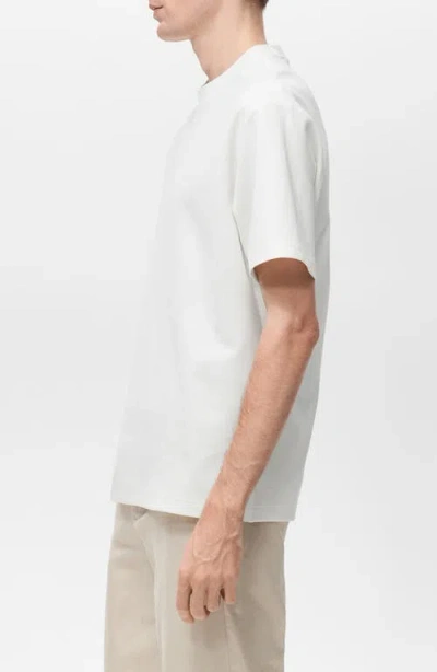 Mango Short Sleeve Cotton Crewneck Sweater In White