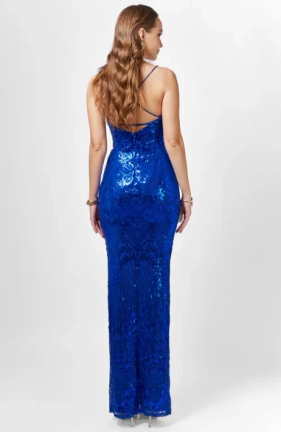 Bariano Sera Strappy Back Sequin Gown