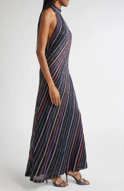 Missoni Sequin Stripe Metallic Knit Dress