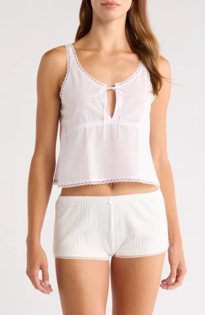 Andine Lulu Lyon Cotton Crop Camisole In White