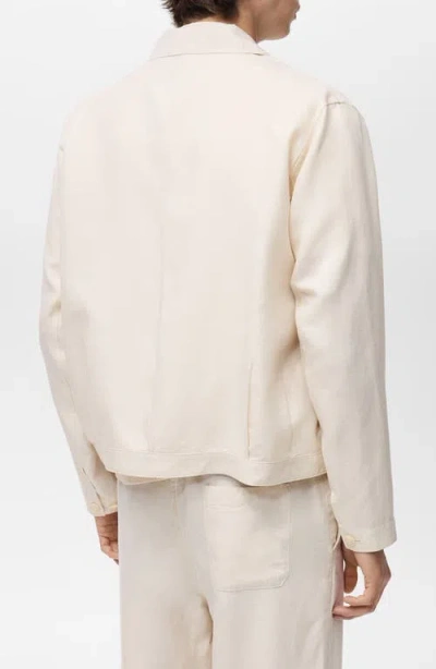 Mango Men's Bowling-style Linen Overshirt In Neutral