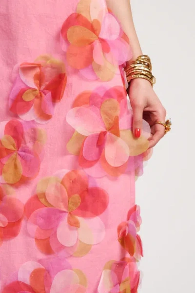 Frances Valentine Origami Dress With Organza Flowers