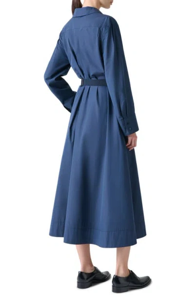 Akris A-line Poplin Midi Dress In Blue