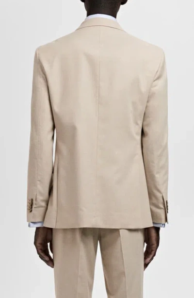 Mango Milan Slim Fit Linen Blazer In Neutral