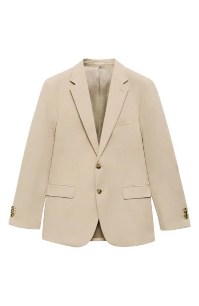 Mango Milan Slim Fit Linen Blazer In Neutral