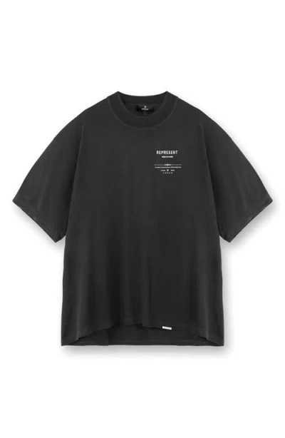 Represent 'revere Manor' Black T-shirt With Logo Lettering On The Front And Maxi Print On The Rear In Black