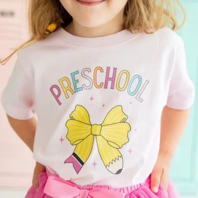 Sweet Wink Preschool Pencil Bow Short Sleeve T-shirt In White