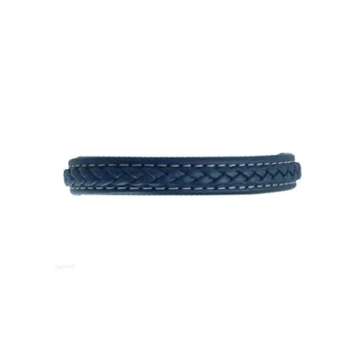 Trafalgar Amari's Azure Stitched Leather Secure Clasped Bracelet