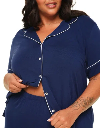 Adore Me Jane Short Pajama Set In Blue