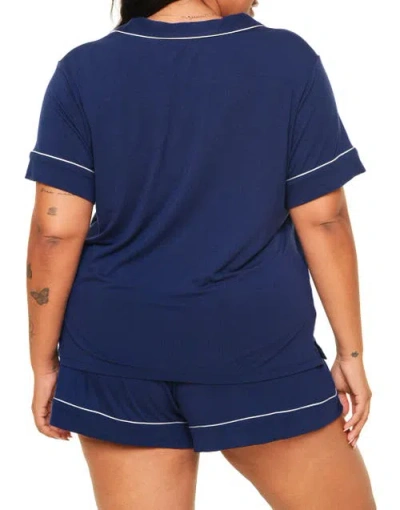 Adore Me Jane Short Pajama Set In Blue