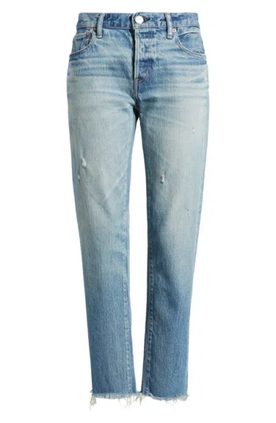 Moussy Vintage Bretton Tapered Ankle Jeans In Blue