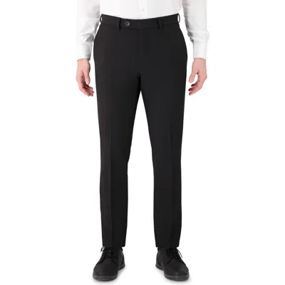 Victor Emmanuel Vince Flat Front Stretch Dress Pants In Black