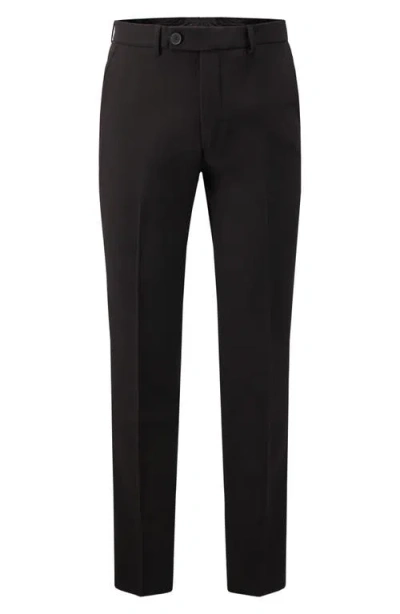 Victor Emmanuel Vince Flat Front Stretch Dress Pants In Black