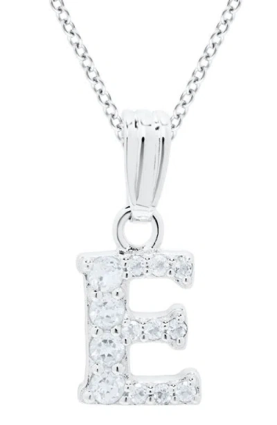 Mignonette White Topaz Pavé Initial Pendant Necklace In Metallic