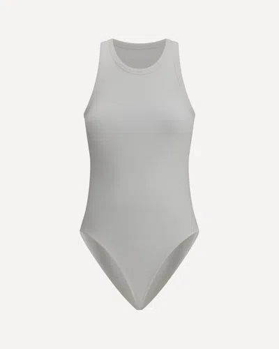 Alaïa Women White Ribbed Knit Tank Bodysuit