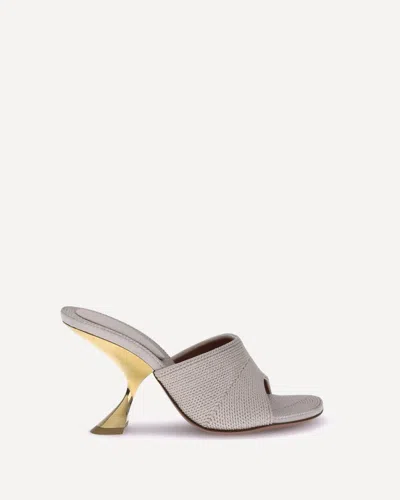 Amina Muaddi Taylor Sandals Geometric Heel In Gray