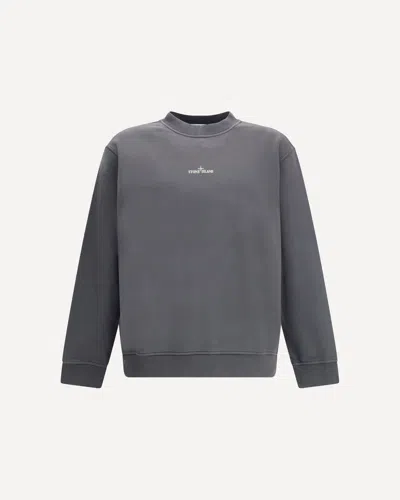 Stone Island Sweatshirt With Industrial Flow Print In Gray