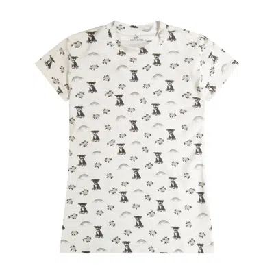 Cloud Haven Women's Black / White  Fitted Signature Print Tee In Black & White Ditsy
