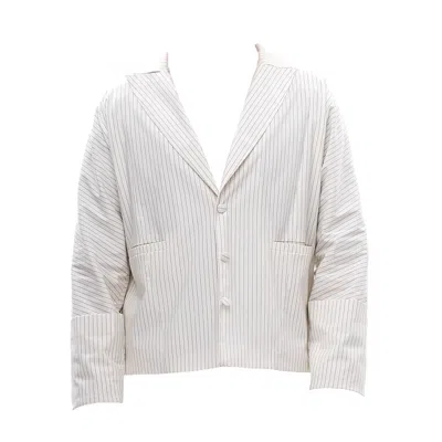 Maison Bogomil White Linear Ease – Mens Blazer In Fine Pinstripe