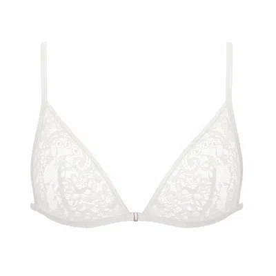 Monique Morin Lingerie Women's White Moonstruck Triangle Bralette Crystal