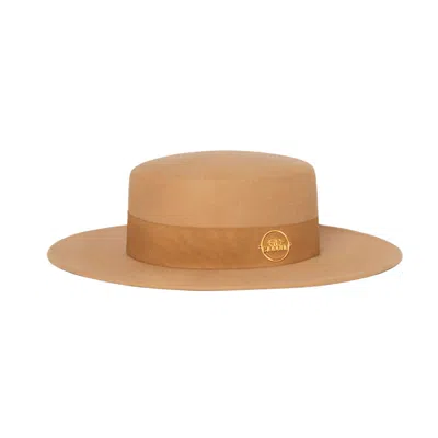 Giodoro Women's Brown Gidoa Camel Felt Hat With Grosgrain Ribbon