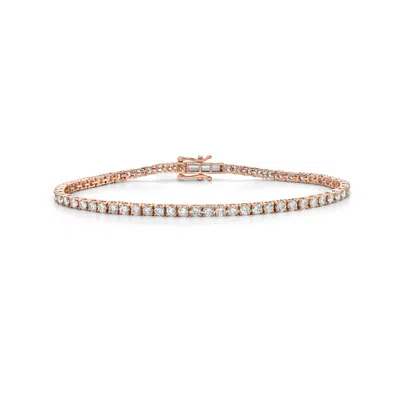 Artisan Women's Rose Gold / White Natural Diamond Fixed And Flexible Bracelet In Rose Gold