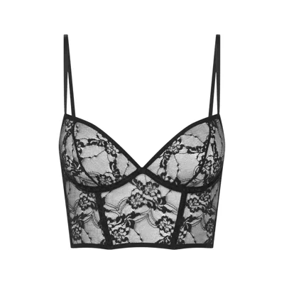 Promees Women's Ashley - Lace Black Corset Bra