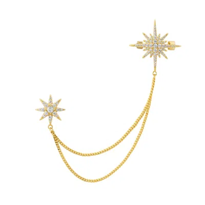 Latelita Women's Gold / White Andromeda Starburst Brooch With Pin Gold