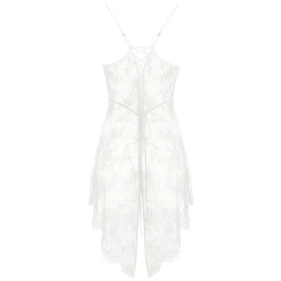 Monique Morin Lingerie Women's White Moonstruck Chemise Crystal