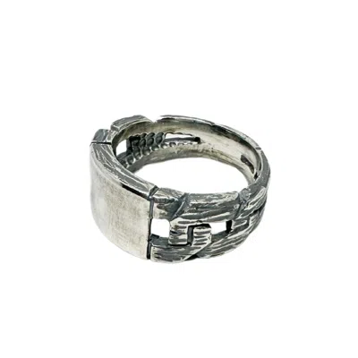 Tg-jewellery By Tamara Gervasio Black / Silver Plate & Chain Silver Men's Ring