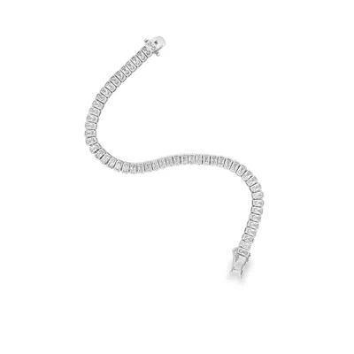 Denise Pacini Women's Laura Silver Emerald Bezel Set Statement Tennis Bracelet