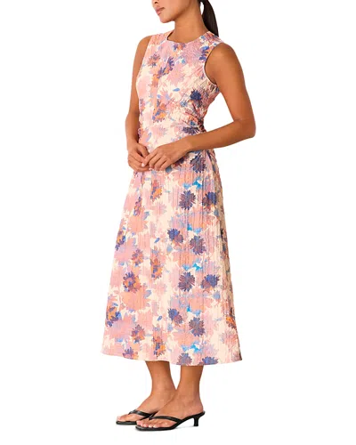 Whistles Petite Floral Textured Midi Dress In Multi