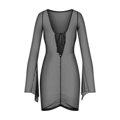 Promees Women's Felisa - Mesh Black Dress